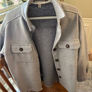 She and Sky Gray Shirt Jacket